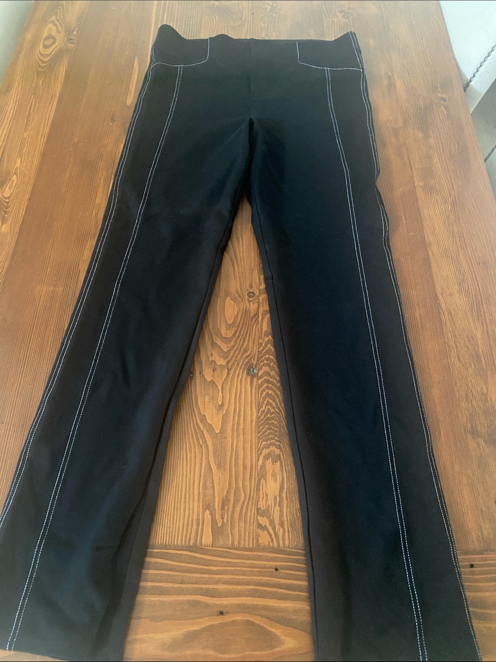 INC International Concepts Black Leggings with White Contrast Stitching